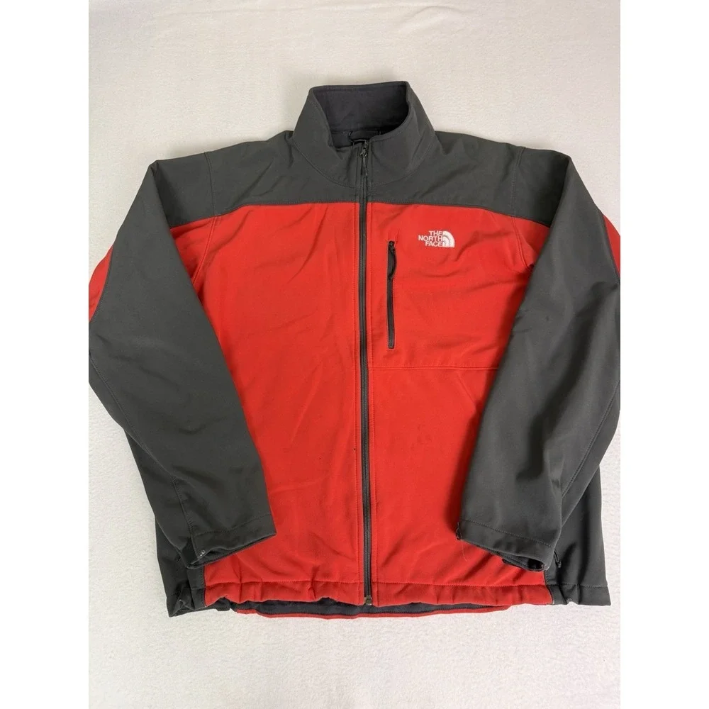 The North Face Apex Bionic Mens‎ XL Softshell Jacket Red Black Windwall Zip Up